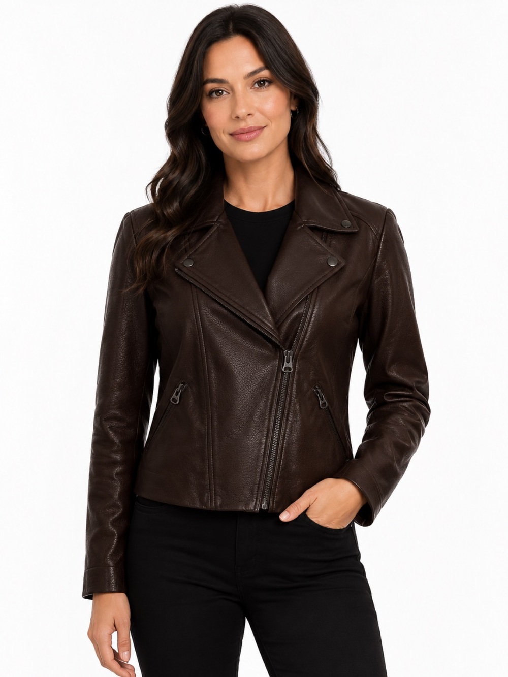 Black Asymmetrical Moto Leather Jacket